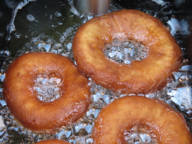 Frying donuts